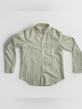 Club Monaco Light Green Button-Down Oxford Shirt Cotton Slim Fit Medium